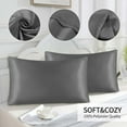 thumbnail image 7 of Taotanxi Bedding,Super Soft and Luxury Silky Satin Pillowcase with Zipper (Silky Satin Pillow Case for Hair) Set of 1 (Dark Gray, Standard(20''x30'')), 7 of 7
