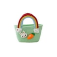 thumbnail image 3 of Yooshoverk Easter Egg Basket Small Woven Basket with Handles, Easter Bunny Baskets for Toddle Boys Girls, Baby Easter Basket with Decorative Rabbit, 3 of 6