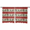 thumbnail image 2 of Christmas Pine Cones Sheer Curtains 54 Inches Long, Classic Red Buffalo Plaid Winter Light Filtering Window Curtains for Living Room/Bedroom, Rod Pocket Voile Sheer Drapes, 52"Wx54"L, 2 Panels, 2 of 9