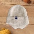thumbnail image 2 of Winter Beanie Hat for Women Thermal Beanie Ribbed Crossed Chunky Cable Knit Toboggan Hats Cuff Beanie Hat Fur Hat Snowboard Beanie Ski Cuff Cap with Pom Work Hat 1, 2 of 3