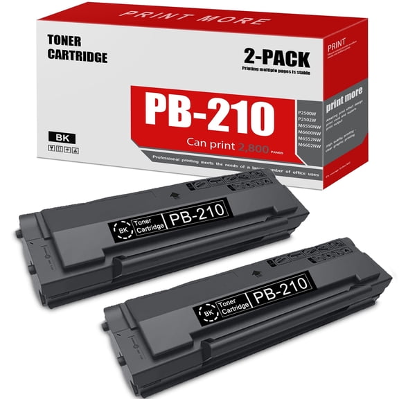 PB210 Toner Cartridge Black 2-Pack Compatible for Pantum PB 210 for P2500W P2502W M6550NW M6600NW M6552NW M6602NW Printer Ink
