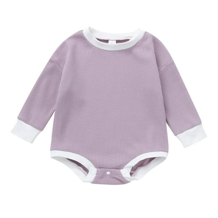 

Zlekejiko Toddler Kids Child Baby Boys Girls Patchwork Color Block Long Sleeve Romper Bobysuit Outfits Clothes