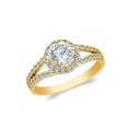 thumbnail image 1 of Ioka - 14K Solid Yellow Gold 1.25 Ct. Round Cut CZ Wedding Engagement Ring - Size 5.5, 1 of 4