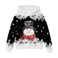 thumbnail image 4 of Telankuip Girls Christmas Hoodies Cute Snowmen and Snowflakes Graphic Hooded Sweatshirts Kid's Oversized Comfort Long Sleeve Xmas Printed Pullover Tops 2025 Fall Winter Black 11-12 Years, 4 of 4