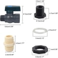 thumbnail image 2 of Sinolofty Connector PVC Water Tanks Faucet PVC Rain Barrel 3/4 Inch with Bulkhead Fitting and Hose Adapter, 2 of 5