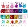 thumbnail image 4 of Decoración de diseño de manicura estrellada holográfica, lentejuelas brillantes, estrellas, 12 rejillas, esmalte de Gel UV, suministros de uñas, accesorios, 4 of 4