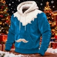 thumbnail image 1 of Ceisia Cozy Fleece-Lined Mens Loose Fit Santa Style Color Block Hooded Sweatshirt Gifts, 1 of 5