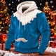 thumbnail image 1 of Ceisia Cozy Fleece-Lined Mens Loose Fit Santa Style Color Block Hooded Sweatshirt Gifts, 1 of 5