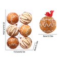 thumbnail image 3 of Adornos de bolas navideñas, 6 unidades, adornos navideños de pan de jengibre, accesorios decorativos de espuma, artesanía para árbol, decoración de interiores y hogar, 3 of 5