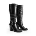 thumbnail image 3 of DREAM PAIRS Women's Knee High Slouch Boots Side Zipper Chunky Heel Tall Boots with Buckle, 3 of 6