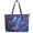 Cosmic Butterflies, variant on Uourmeti Stained Glass Frog Curved Handbag, PU Leather Tote Bag for Shopping, Zipper Large Capacity Saddle Handbag
