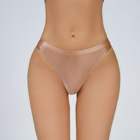 

ALSLIAO Women Seamless Panties Briefs Underwear Lingerie Knicker Thongs G-String Sexy Brown L