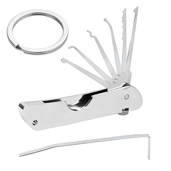Stainless Steel Long Handle Hook Set | Broken Extractor Puller Tool | Mini Pick Set for O-Rings Clips Wires Washers | Rustproof Mechanic Tool Kit | Includes Auxiliary Rod Key Ring | 9x1.5cm 1 Set