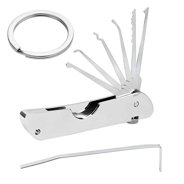 Ensemble de Crochets et Pics à Long Manche en Acier Inoxydable / Outil Extracteur de Casse / Kit Mécanique Mini Extracteur d'Anneau / multi-Usage pour Clips Joints Fils / Ensemble de 3 Pcs / 9x1.5cm / Durable Antirouille