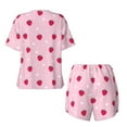 thumbnail image 5 of Naloa Strawberry And Heart Women's Short-Sleeved Pajama Set, Loungewear, Summer pajamas, Breathable Cozy - Large, 5 of 9