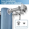 thumbnail image 2 of Urbanest Pila Flat Button 1" 5/8" Double Drapery Curtain Window Rod Set - 84" to 120", Brushed Steel, 2 of 6