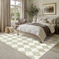 thumbnail image 2 of BERTHMEER 5'x7' Area Rugs for Living Room Modern Rhombus Checkered Rugs Bedroom Office Dining Room Farmhouse Geometric Contemporary Washable Non Slip Green Rugs Carpets, Light Green, 2 of 5