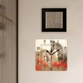 thumbnail image 3 of 14 Inch Wall Clock Battery Operated Square Clock Decorative for Office, Kitchen, Outdoor, Living Room，A Horse Standing in Red Poppy Field Colorful, 3 of 4