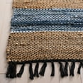 thumbnail image 3 of SAFAVIEH Vintage Leather Milica Striped Runner Rug, Blue/Natural, 2'3" x 11', 3 of 8