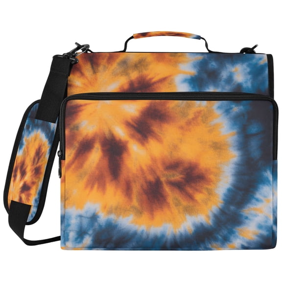 ALAZA Zipper Binder Tie Dye Yellow Pattern 2 inch 3 Ring 500 Sheet Capacity Trapper Keeper File Folder Organizer Bag