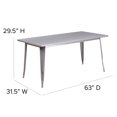 thumbnail image 2 of 31.5'' x 63'' Rectangular Black Metal Indoor-Outdoor Table, 2 of 5