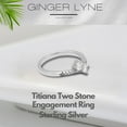 thumbnail image 4 of Tatiana Engagement Ring for Women Sterling Silver 2 Stone Promise Cz Ginger Lyne Collection, 4 of 7