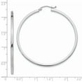 thumbnail image 4 of Boucles d'Oreilles Rondes en Tube Carré Or Blanc 14 Carats, 4 of 8