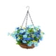 thumbnail image 1 of Ounissouiy Hermosa cesta colgante de flores simuladas a la venta cestas colgantes flores artificiales decoración de lavabo colgante de hierro Flores artificiales flor azul U3-8, 1 of 6