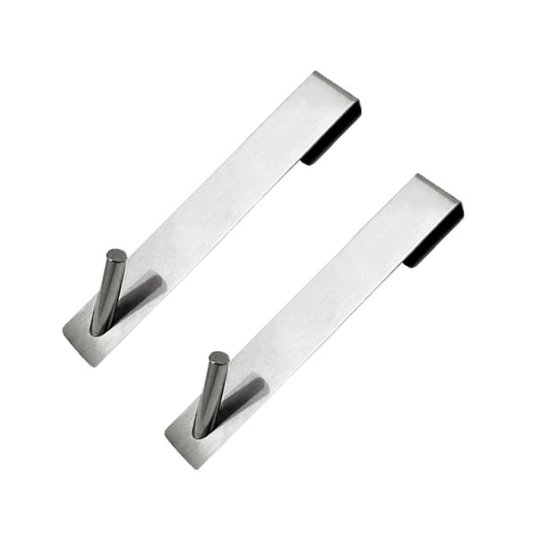 Bearachild Paquete de 2 ganchos para puerta de ducha de acero inoxidable, portátil, desmontable, a prueba de arañazos, anticorrosivo, resistente, gancho Accesorios de baño Plata 17.8 cm Bearachild HA065237-03