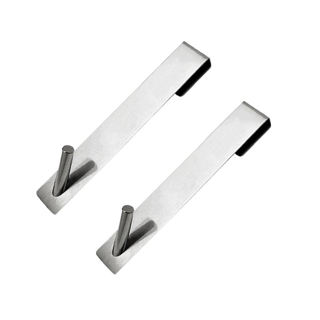 Bearachild Paquete de 2 ganchos para puerta de ducha de acero inoxidable, portátil, desmontable, a prueba de arañazos, anticorrosivo, resistente, gancho Accesorios de baño Plata 17.8 cm Bearachild HA065237-03