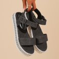 thumbnail image 6 of JDEFEG Women's Summer Fashion Denim One Buckle Sandals Open Toe Thick Bottom Sandals Womens Slide Sandals Black Size 41, 6 of 9