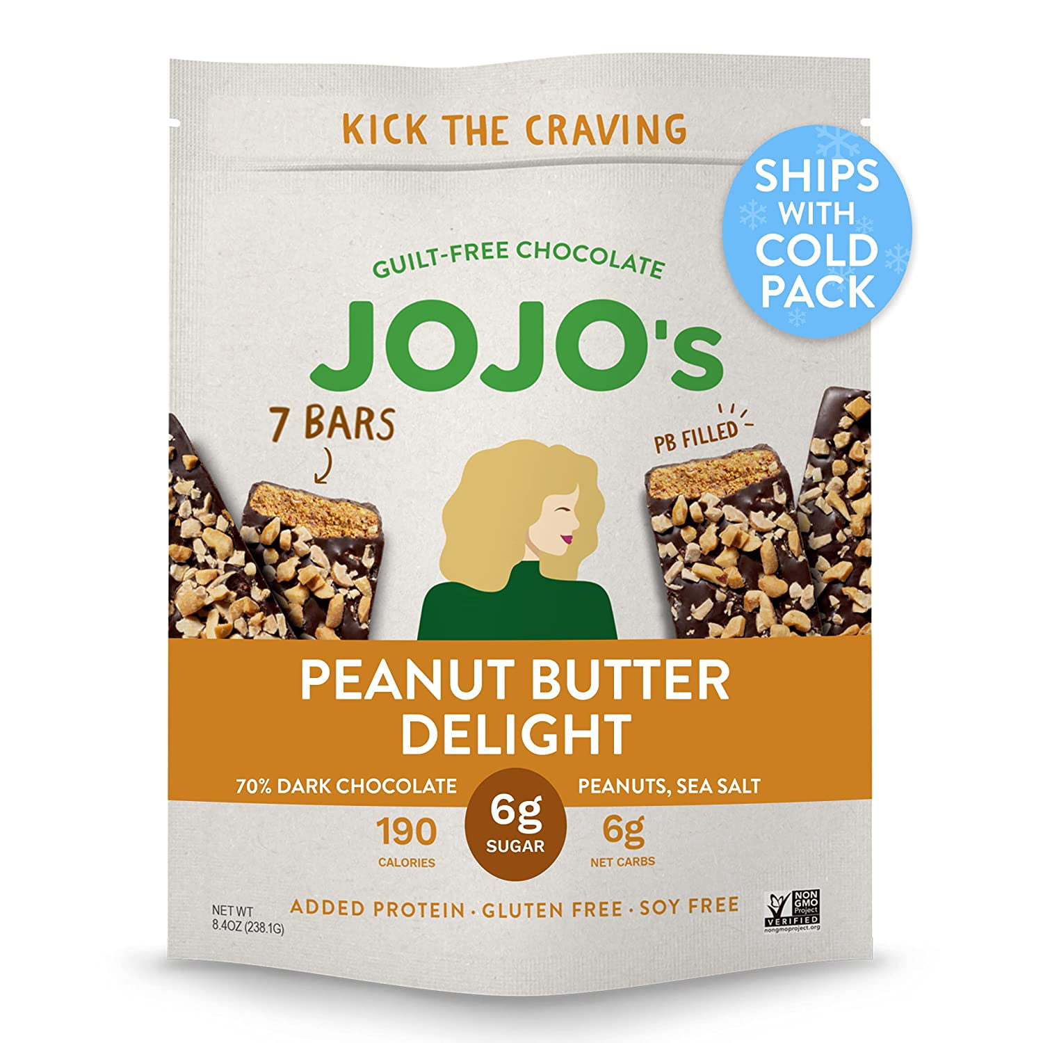 JOJO's Dark Chocolate Bars with Plant Based Protein, Low Sugar, Low Carb, Vegan, Paleo & Keto