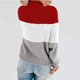 thumbnail image 5 of Suéter de cuello redondo de invierno para mujer, tejido a juego con colores, cuello redondo, suelto, informal, tops, suéter para mujer, 5 of 5