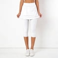 thumbnail image 2 of KHONTS Women's Yoga Skirted Capri Leggings Golf Tennis Pants with Skirt for Running Workout Active White XL, 2 of 7
