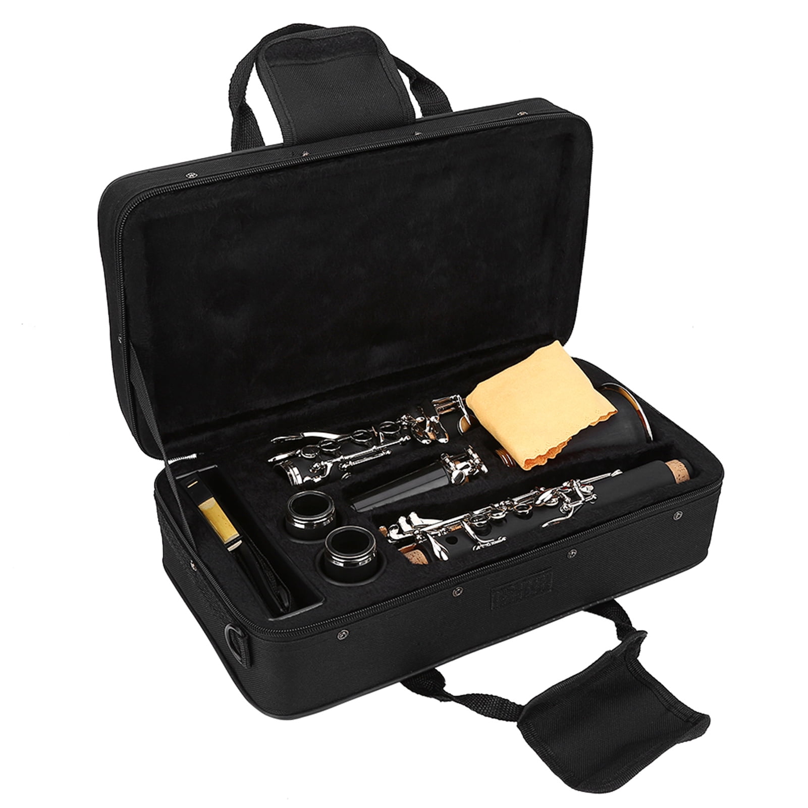 Clarinet 17 Key Descending B Tone Bakelite Clarinet With Reeds Cleaning Cloth Woodwind Instruments