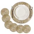 thumbnail image 1 of Set 6 piezas Manteles Individuales Redondos 38 cm Tapete Mesa Comedor Pvc Vittori   Color Dorado, 1 of 2