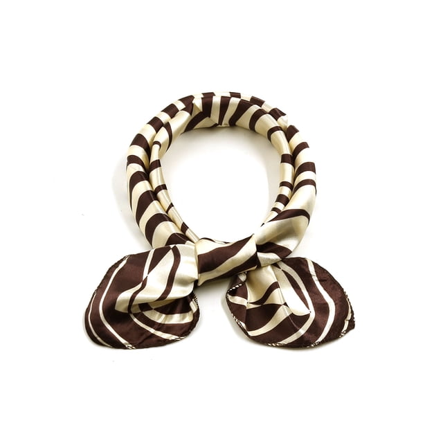 INSPIRAR CHIC Bufanda de Mujer en Forma Cuadrada con Estampado de Color Contrastante Pañuelos Kerchief Neckerchief Marrón Beige 19.69x19.69