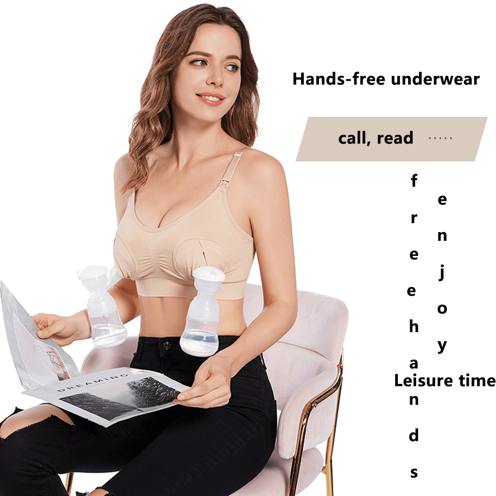 GetUSCart- Momcozy Hands Free Pumping Bra, Adjustable Breast-Pumps Holding  and Nursing Bra, Suitable for Breastfeeding-Pumps by Lansinoh, Philips  Avent, Spectra, Evenflo and More(Grey,Large)