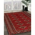 thumbnail image 3 of Ahgly Company Machine Washable Indoor Round Traditional Brown Red Area Rugs, 4' Round, 3 of 7