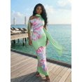 thumbnail image 3 of Multicolor Off Shoulder Tie-Up Floral Print Slim-Fit Maxi Dress With High Neck And Side Knot Detail, 3 of 7
