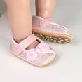 thumbnail image 5 of Tigivemen Flower Girl Dress Shoes Infant Baby Mary Jane Flats with Non Slip Bow Cirb Shoe for Newborn Red Size 3, 5 of 7