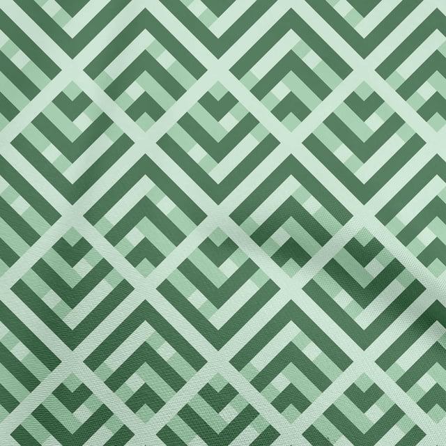 oneOone Polyester Spandex Green Fabric Geometric Fabric For Sewing Printed Craft Fabric By The Yard 56 Inch Wide