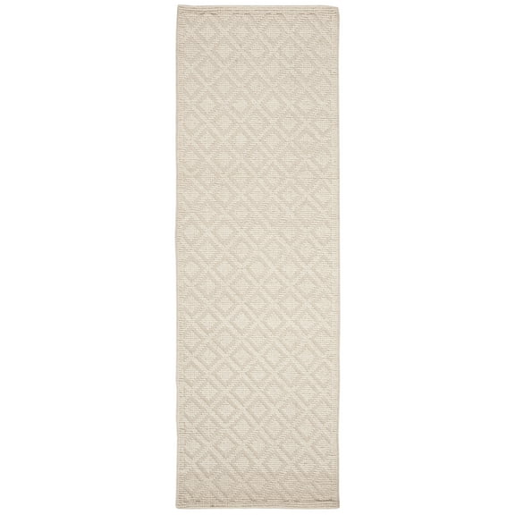 SAFAVIEH Vermont Thurstan Geometric Wool Runner Rug, Ivory, 2'3" x 14'