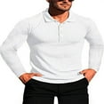 thumbnail image 1 of Men‘s Spring Autumn Solid Color Button Shirts with Long Sleeve Lapel Tops, 1 of 6