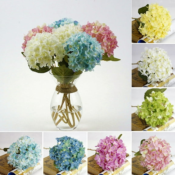 Zhaomeidaxi 1 Bouquet Artificial Hydrangea Silk Flower Single Stem Faux Hydrangea Bouquets for Party Wedding Centerpieces Home Decor