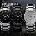 thumbnail image 5 of Reloj de Pulsera para Hombre, Análogo, Diseño Elegante, Formal, Moderno, con Calendario, de Acero Inoxidable, Tamaño Ajustable y Broche de Mariposa (plateado), 5 of 5