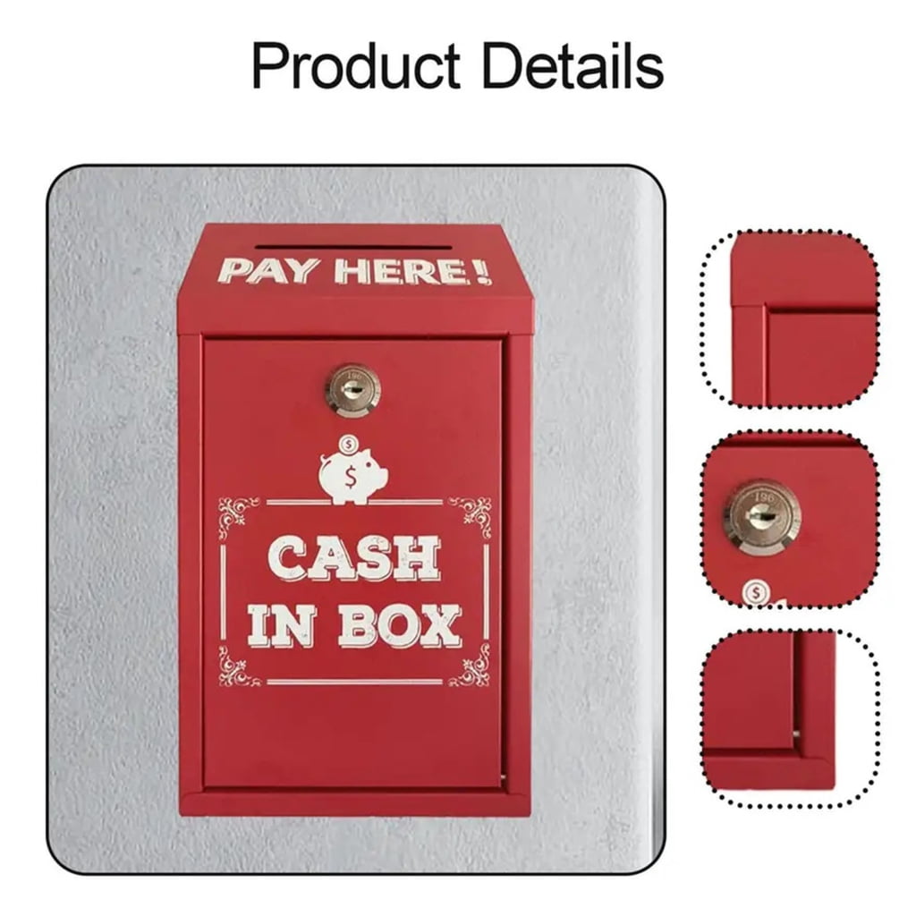 Security Box Key Locks Safe Deposit Cash Storage Home Office Use