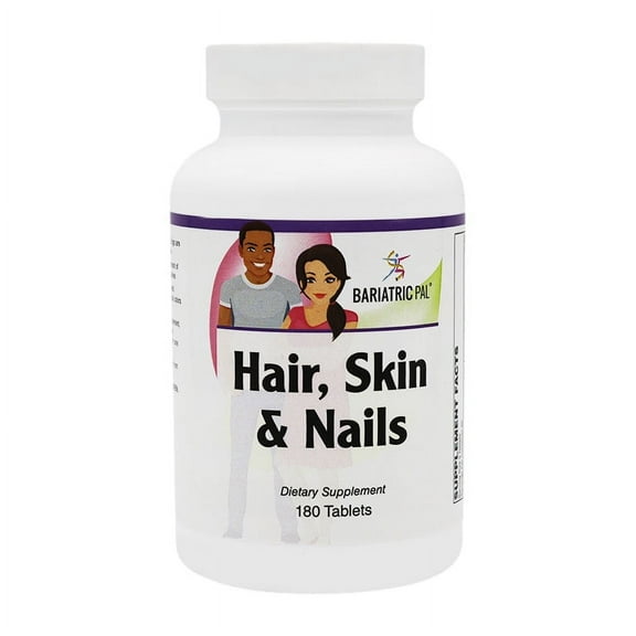 Hair, Skin & Nails Formula Tablets by BariatricPal Size: 180ct Bottle