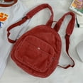 thumbnail image 2 of 654 Mochila Multifuncional Retro Versátil Pana Color Sólido Mochila Informal para Estudiantes (rojo) Rojo, 2 of 8