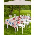 thumbnail image 4 of Fsddascl 4th of July Outdoor Tablecloth - 52x70 Inch Rectangle Dining Table Cover, Navy Blue Red Stars Independence Day Rustic Waterproof Outdoor Table Cloth with Umbrella Hole & Zipper for Patio, 4 of 7